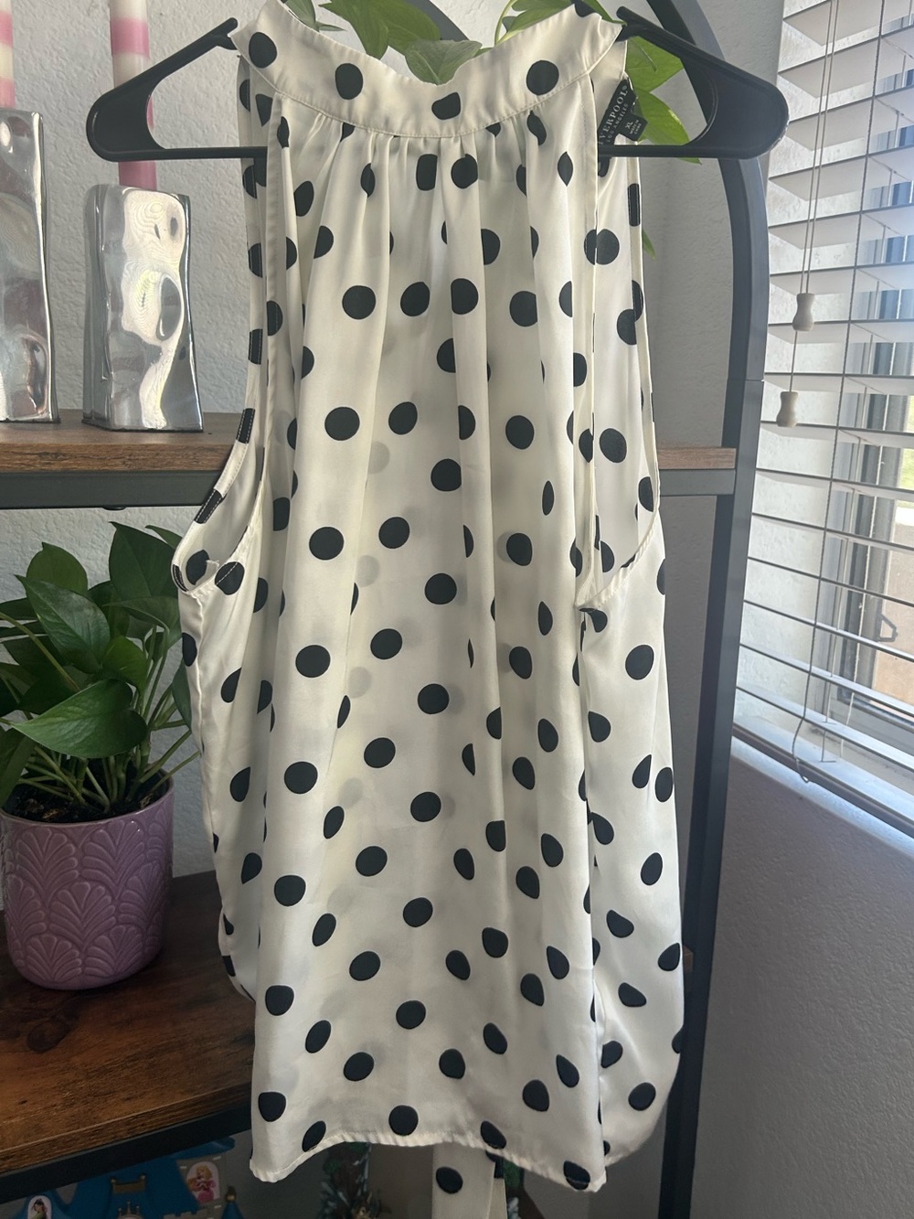 LIVERPOOL Los Angeles Polka Dot Jacket - Cream & Black Halter Blouse